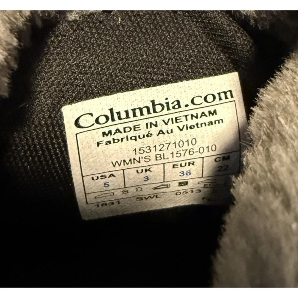 Columbia‎ Women's BL1576-010 Black Winter Snow Boots Size 5 Fur Lined